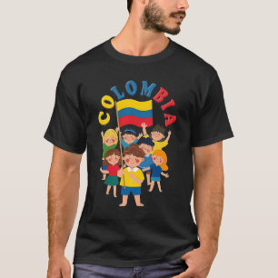 Kinder Kolumbien Flagge Hispanic Heritage Monat Ko T-Shirt