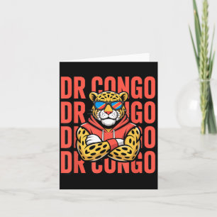 Kinder Kongo Dr Leopard Jungen Stolz Wurzeln Besuc Karte