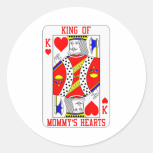 Kinder König von Mommys Herz Spielkarte Baby Junge Runder Aufkleber