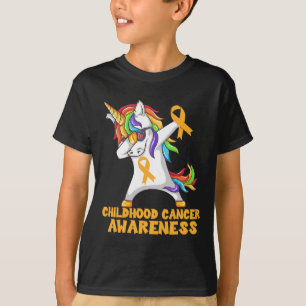 Kinder-Krebs-Bewusstsein beraubt Einhorn-Krieger T-Shirt