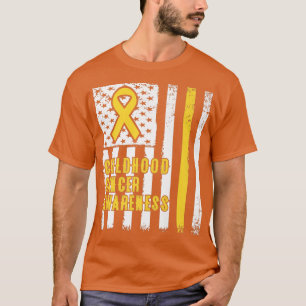 Kinder-Krebs-Sensibilisierungsband in einer Flagge T-Shirt