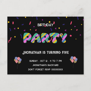 Kinder kühle Party Geburtstag Postkarte