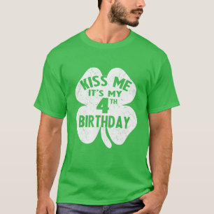 Kinder küssen mich Es ist mein 4. Geburtstag St. P T-Shirt