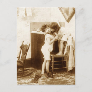 Kinder Küssen Postkarte