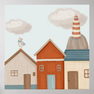 Kinder Küstenkunst Print Poster