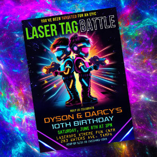 Kinder-Laser-Tag-Geburtstag Einladung