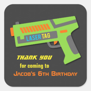 Kinder Laser Tag Geburtstagsparty Dekorkleber Quadratischer Aufkleber