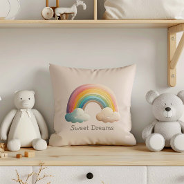 Kinder Launische Pastell-Regenbogen in Wolken Kissen