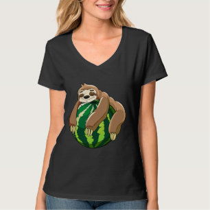 Kinder Lazy Sloth Watermelon Schlafen Sommerspass T-Shirt