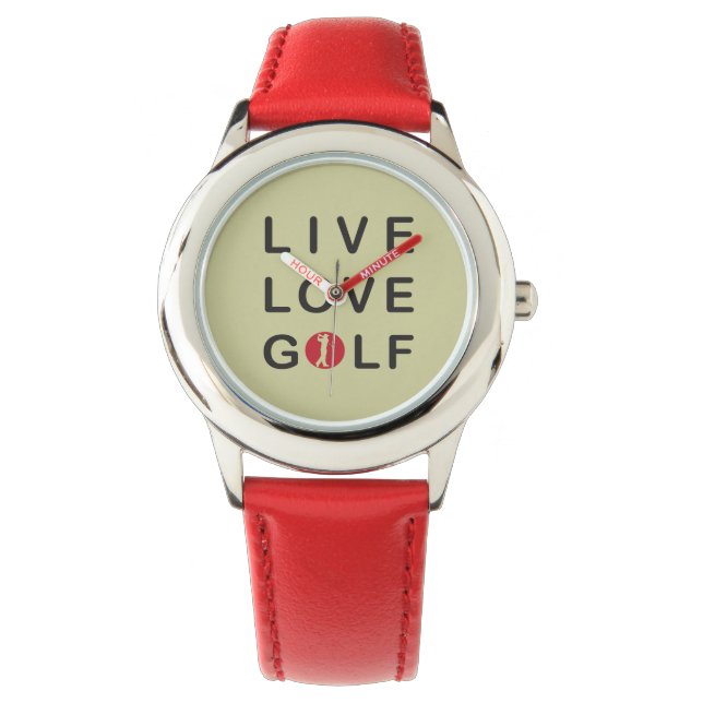 Kinder leben Liebe Golf Uhr. Armbanduhr (Vorderseite)