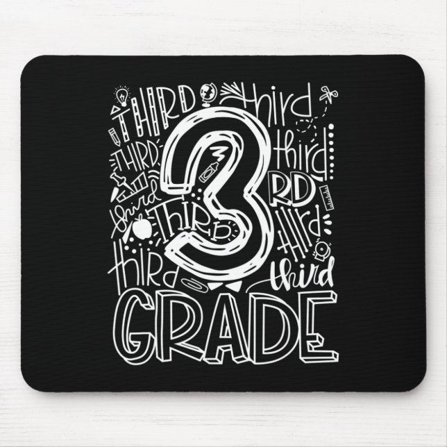 Kinder Lehrer zurück zur Schule 3. Klasse Typogr Mousepad (Vorne)