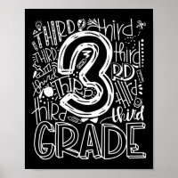 Kinder Lehrer zurück zur Schule 3. Klasse Typogr