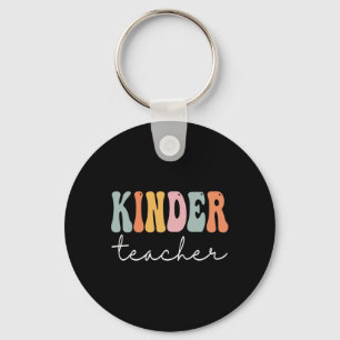 Kinder-Lehrerin Retro Groovy Frauen glücklichen er Schlüsselanhänger