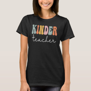Kinder-Lehrerin Retro Groovy Frauen glücklichen er T-Shirt