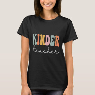 Kinder-Lehrerin Retro Groovy Frauen glücklichen er T-Shirt