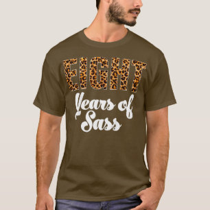 Kinder Leopard Achte Geburtstag 8 Jahre alt 8. Geb T-Shirt