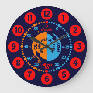Kinder lernen, die blaue Wanduhr der Marine zu erz