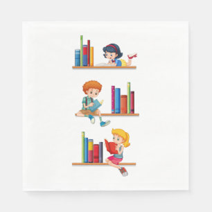 Kinder lesen Bücher Serviette