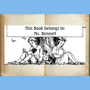 Kinder lesen Buchzeichen Gummistempel