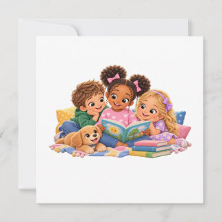 Kinder lesen gemeinsam Storytime Einladung