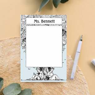 Kinder lesen unter einem Baum Post-it Klebezettel