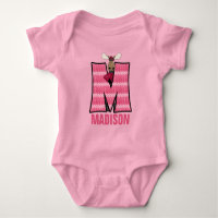 Kinder Letter M Mit Monogramm rosa Strick Elche