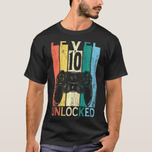 Kinder-Level 10 Unlock Video Gamer 10. Geburtstag T-Shirt