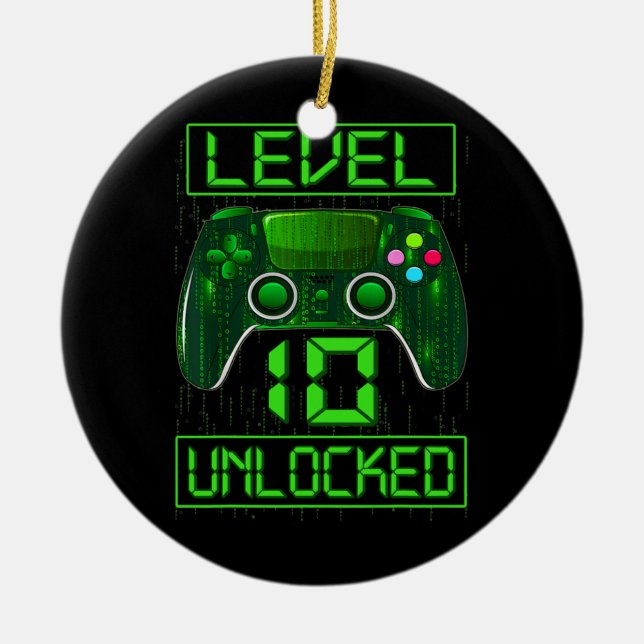 Kinder Level 10 Unlocks Video Gamer 10. Keramik Ornament (Vorne)