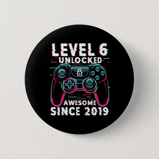 Kinder Level 6 freigeschaltet Videospiel 6. Geburt Button (Vorderseite)