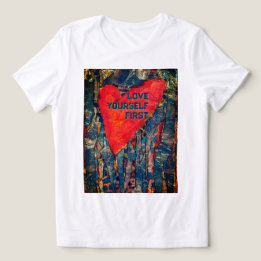 Kinder "Liebe Sie selbst zuerst" Mosaikherz T - Sh Tri-Blend Shirt