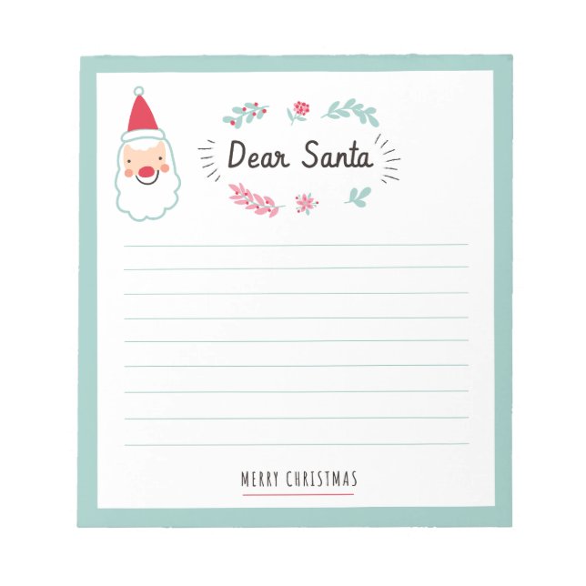 Kinder Lieber Santa Notizblock (Vorderseite)