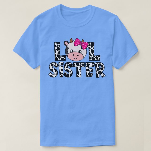 Kinder Lil Sister Farm Life Kuh Lover Lil Sis Sibl T-Shirt (Design vorne)