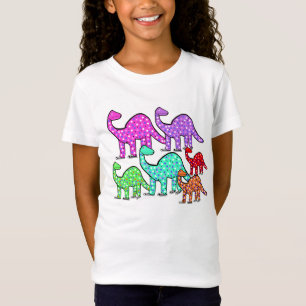 Kinder lila u. rosa Dinosaurier-T - T-Shirt