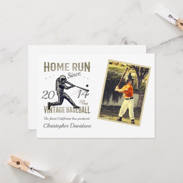 Kinder Little League Baseball Geburtstagseinladung Einladung (Vorderseite/Rückseite Beispiel)