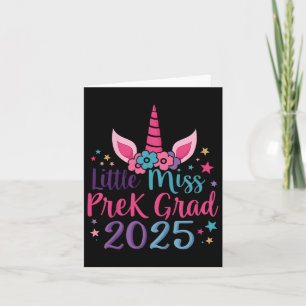 Kinder Little Miss Pre-K Abschluss Vorschulkinder Karte