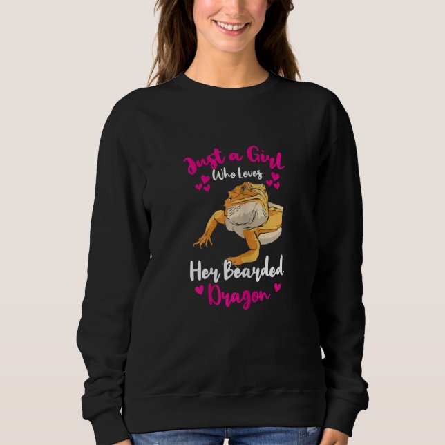 Kinder Lizard nur ein Mädchen, das ihre bärtige Li Sweatshirt (Vorderseite)