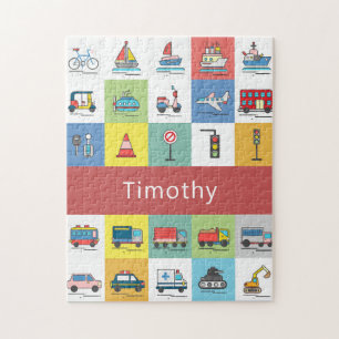 Kinder LKWs farbig grafisch Niedlich Puzzle