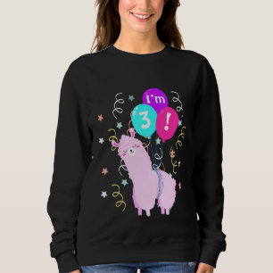 Kinder llama 3. Geburtstag 3 Jahre alt Outfit Klei Sweatshirt