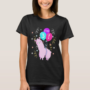 Kinder llama 3. Geburtstag 3 Jahre alt Outfit Klei T-Shirt