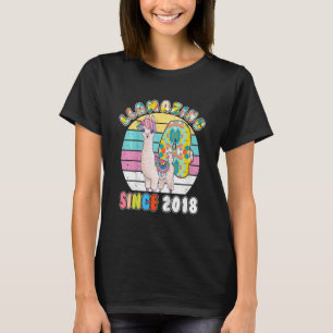 Kinder Llama Girl 4 Jahre Altes Llamaza Geburt T-Shirt