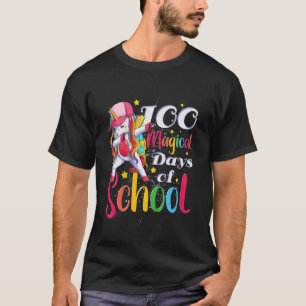 Kinder Mädchen 100 magische Tage der ersten Schuls T-Shirt