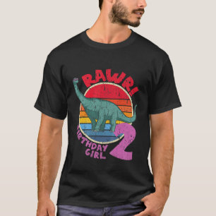 Kinder Mädchen 2Nd Geburtstag I Rawr! Brachiosauru T-Shirt