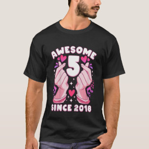 Kinder Mädchen 5. Geburtstag, geboren 2018, K-Pop, T-Shirt