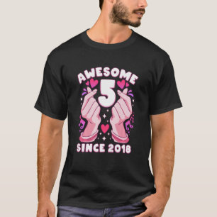 Kinder Mädchen 5. Geburtstag, geboren 2018, K-Pop, T-Shirt