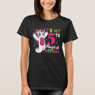 Kinder Mädchen Fünfjähriges Party EinhornOutfit Co T-Shirt