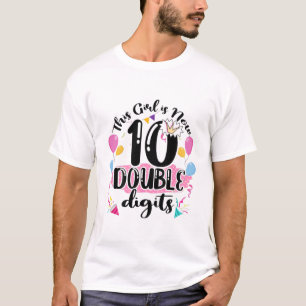 Kinder Mädchen ist jetzt 10 Ziffern 10 Geburtstag T-Shirt