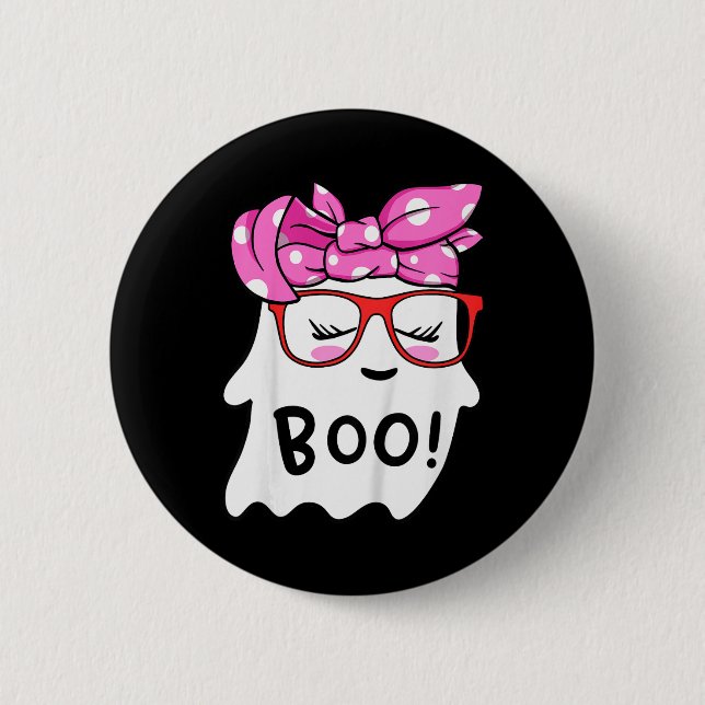 Kinder Mädchen Kleinkind glücklich Halloween Geist Button (Vorderseite)