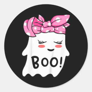Kinder Mädchen Kleinkind glücklich Halloween Geist Runder Aufkleber