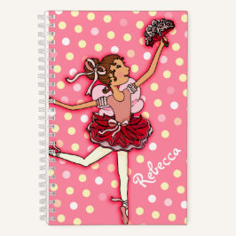 Kinder Mädchen nennen ballerina pink polka dot. Notizbuch