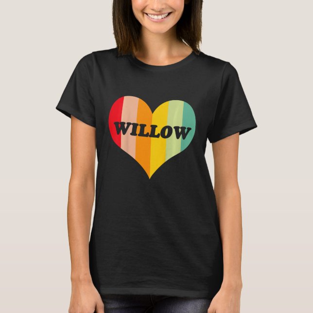 Kinder Mädchen Willow Retro Vintager Herzname T-Shirt (Vorderseite)
